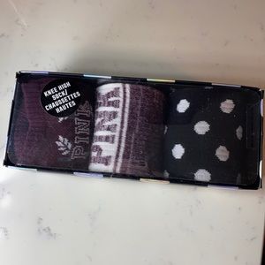 PINK Victoria’s Secret three pack knee high socks